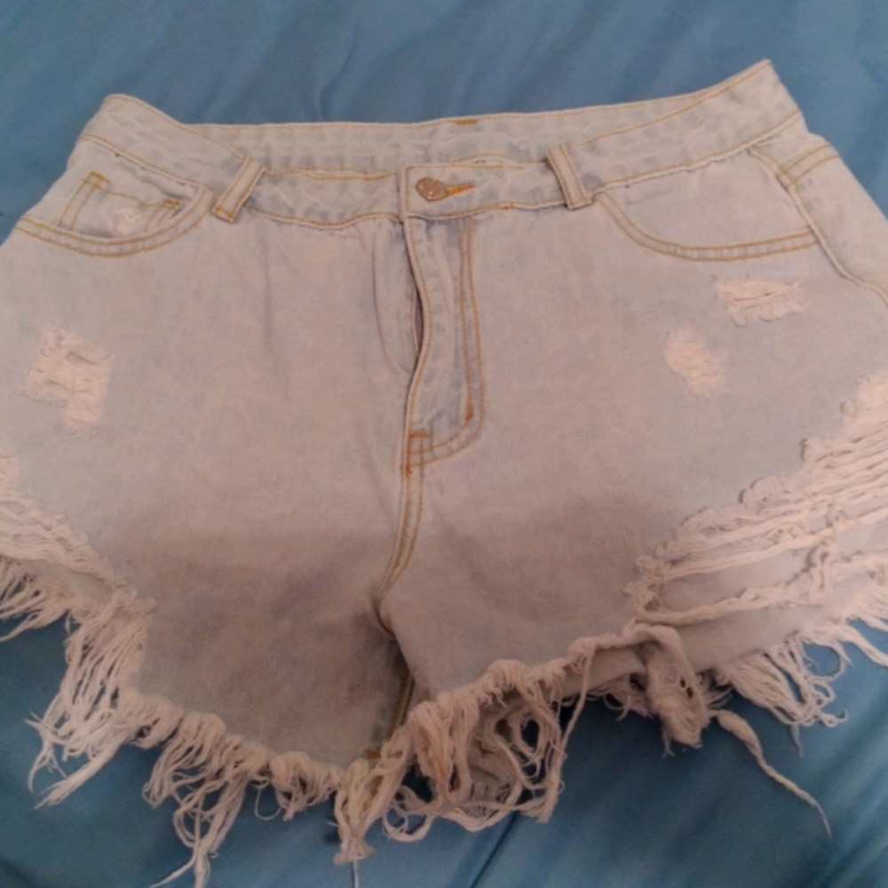 SHEIN large jean shorts light wash